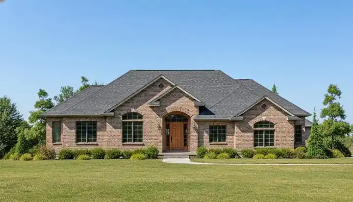 European house plans 53-113 - front exterior, 1,715 sq ft, 3 bed, 2 bath house plans | Monster House Plans