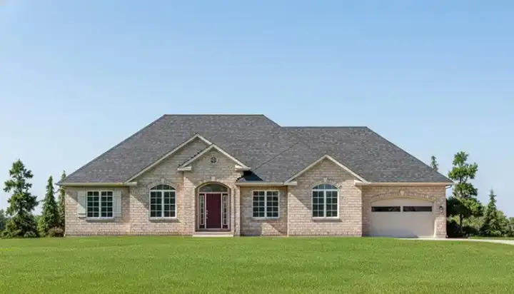 Traditional house plans 53-115 - front exterior, 1,777 sq ft, 3 bed, 2 bath house plans | Monster House Plans