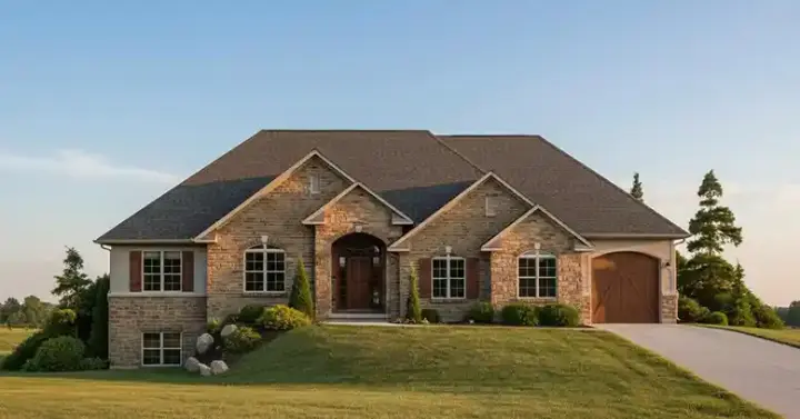 Traditional house plans 53-117 - front exterior, 1,821 sq ft, 3 bed, 2 bath house plans | Monster House Plans