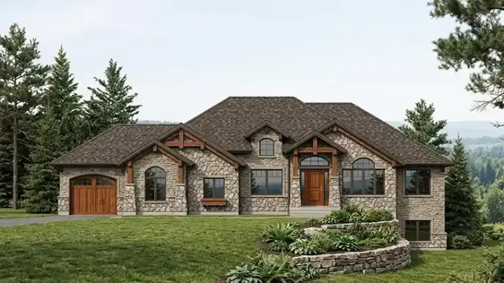 Craftsman house plans 53-129 - front exterior, 2,091 sq ft, 3 bed, 2 bath house plans | Monster House Plans
