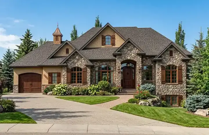 European house plans 53-130 - front exterior, 2,108 sq ft, 2 bed, 2 bath house plans | Monster House Plans