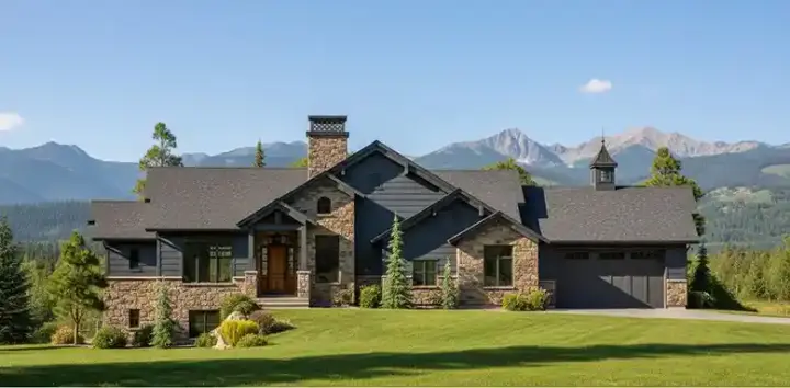 Traditional house plans 53-131 - front exterior, 2,110 sq ft, 1 bed, 1 bath house plans | Monster House Plans