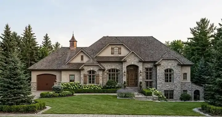 European house plans 53-143 - front exterior, 2,247 sq ft, 3 bed, 2 bath house plans | Monster House Plans