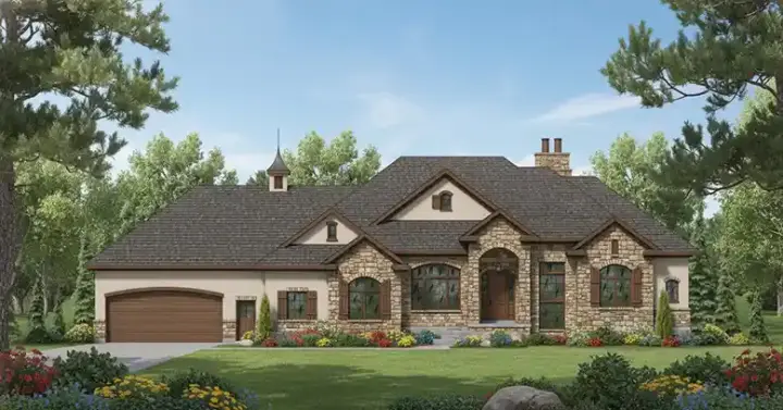 Traditional house plans 53-146 - front exterior, 2,284 sq ft, 3 bed, 2 bath house plans | Monster House Plans