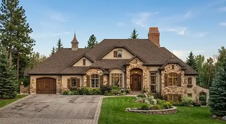 European house plans 53-149 - front exterior, 2,312 sq ft, 3 bed, 2 bath house plans | Monster House Plans