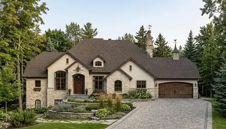 European house plans 53-150 - front exterior, 2,323 sq ft, 1 bed, 1 bath house plans | Monster House Plans