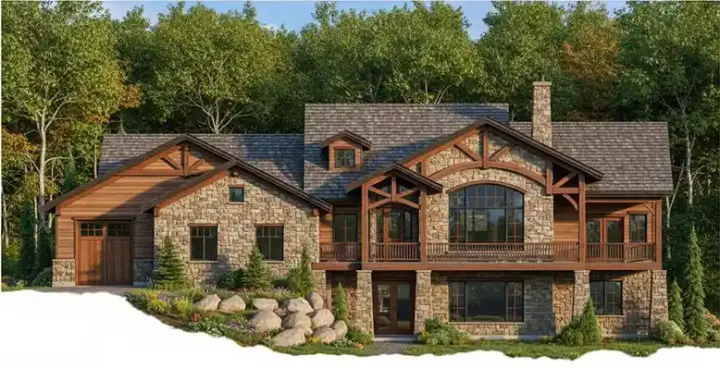 Craftsman house plans 53-152 - front exterior, 2,334 sq ft, 2 bed, 2 bath house plans | Monster House Plans