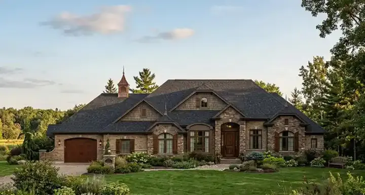 European house plans 53-158 - front exterior, 2,393 sq ft, 1 bed, 1 bath house plans | Monster House Plans
