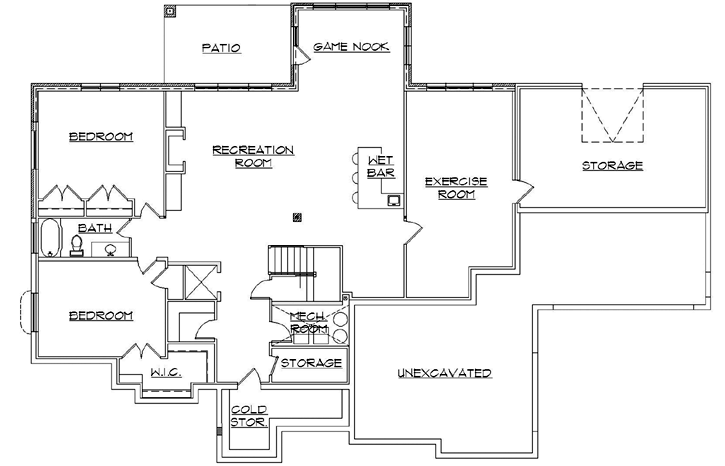 Lower Floor Plan: 53-166