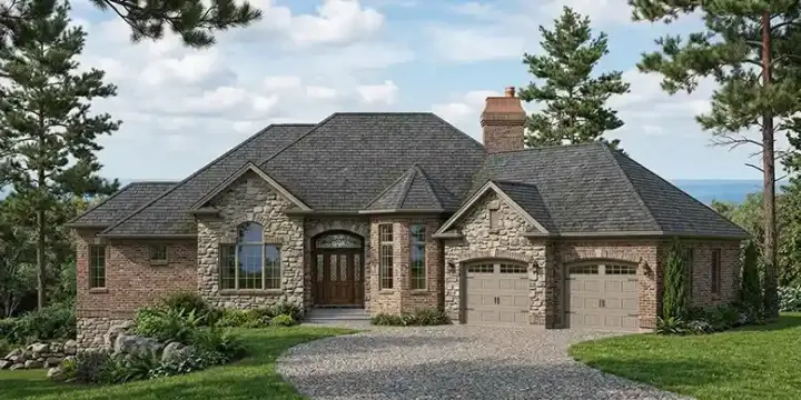 Traditional house plans 53-170 - front exterior, 2,446 sq ft, 2 bed, 2 bath house plans | Monster House Plans