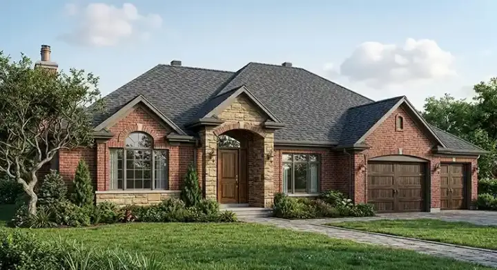 Traditional house plans 53-181 - front exterior, 2,536 sq ft, 2 bed, 2 bath house plans | Monster House Plans