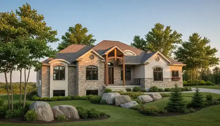 Traditional house plans 53-184 - front exterior, 2,559 sq ft, 2 bed, 1 bath house plans | Monster House Plans