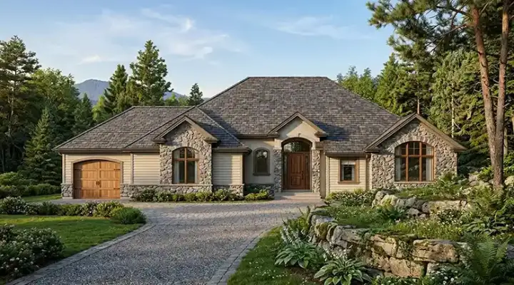 Traditional house plans 53-194 - front exterior, 2,628 sq ft, 3 bed, 2 bath house plans | Monster House Plans