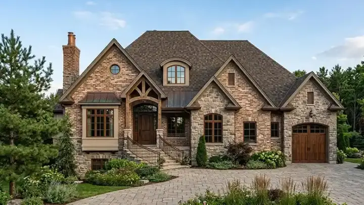 European house plans 53-197 - front exterior, 2,681 sq ft, 3 bed, 2 bath house plans | Monster House Plans