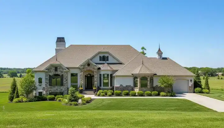 Traditional house plans 53-198 - front exterior, 2,729 sq ft, 2 bed, 2 bath house plans | Monster House Plans