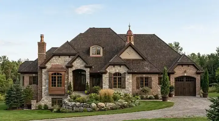 European house plans 53-203 - front exterior, 2,783 sq ft, 2 bed, 2 bath house plans | Monster House Plans