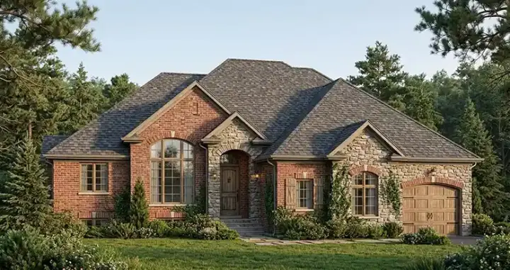 Traditional house plans 53-210 - front exterior, 2,885 sq ft, 2 bed, 2 bath house plans | Monster House Plans