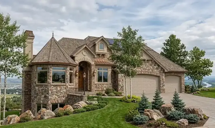 European house plans 53-217 - front exterior, 3,052 sq ft, 2 bed, 2 bath house plans | Monster House Plans