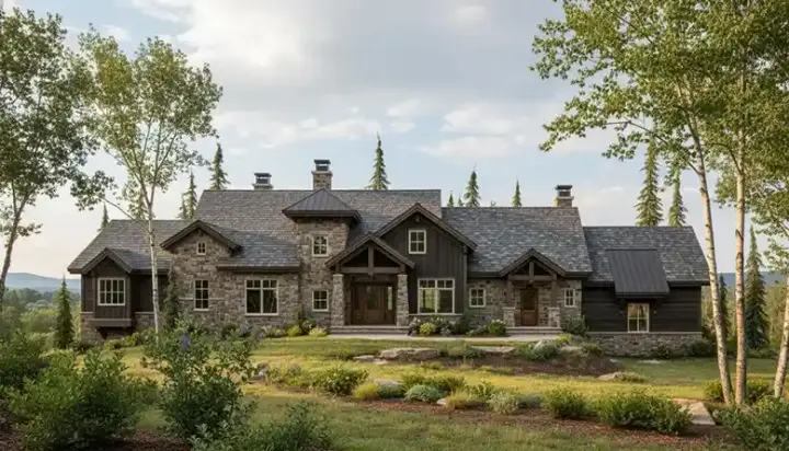 European house plans 53-233 - front exterior, 3,646 sq ft, 2 bed, 2 bath house plans | Monster House Plans