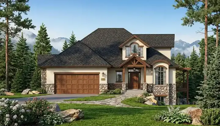 Traditional house plans 53-241 - front exterior, 1,939 sq ft, 1 bed, 1 bath house plans | Monster House Plans