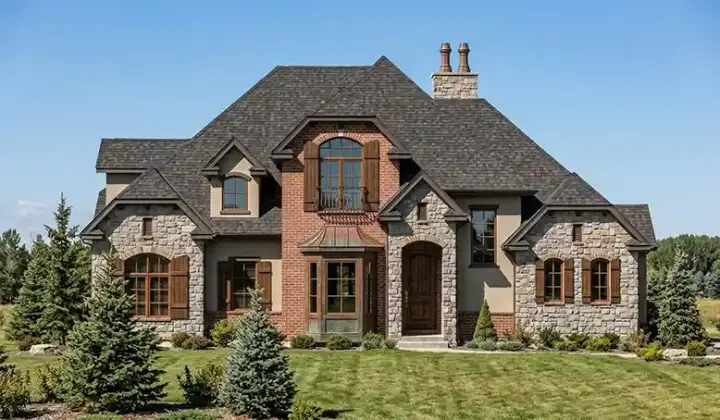 European house plans 53-243 - front exterior, 2,434 sq ft, 3 bed, 2 bath house plans | Monster House Plans