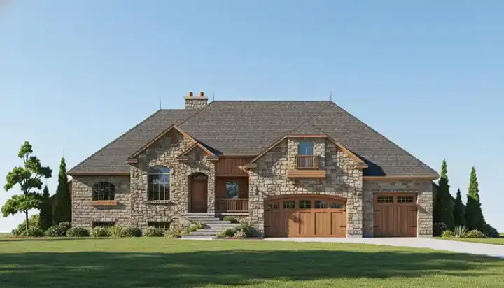 Traditional house plans 53-250 - front exterior, 2,310 sq ft, 3 bed, 2 bath house plans | Monster House Plans