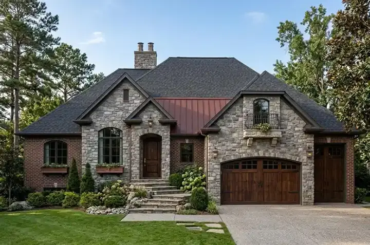 European house plans 53-251 - front exterior, 2,336 sq ft, 2 bed, 2 bath house plans | Monster House Plans