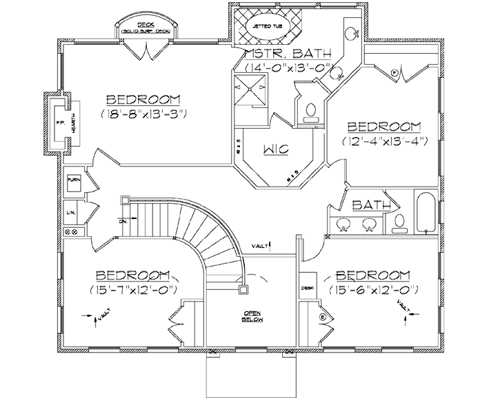 Upper/Second Floor Plan: 53-260