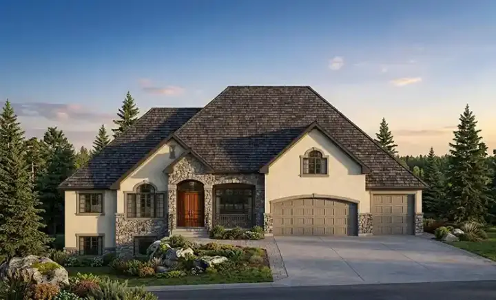 Traditional house plans 53-262 - front exterior, 2,509 sq ft, 3 bed, 2 bath house plans | Monster House Plans