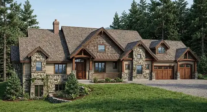 Country house plans 53-275 - front exterior, 2,872 sq ft, 2 bed, 2 bath house plans | Monster House Plans