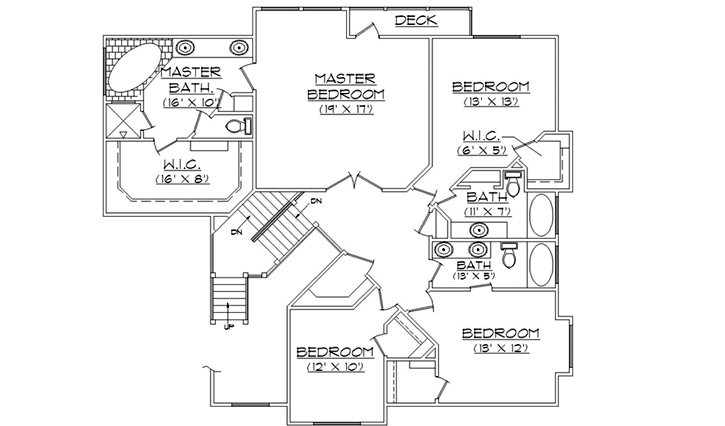 Upper/Second Floor Plan: 53-282