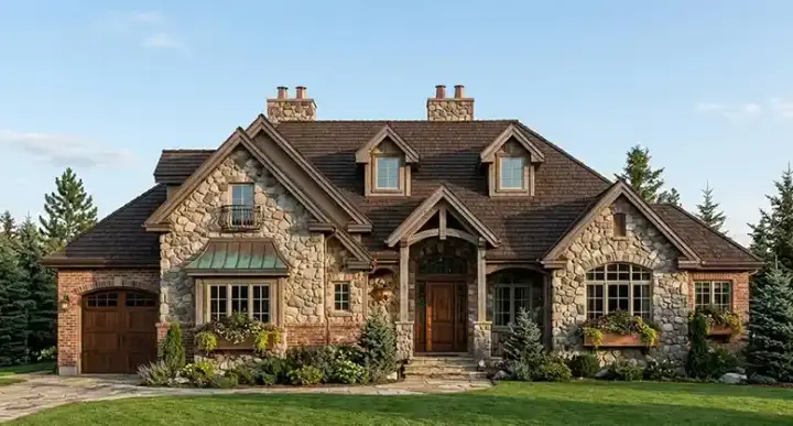 Traditional house plans 53-302 - front exterior, 4,038 sq ft, 2 bed, 2 bath house plans | Monster House Plans