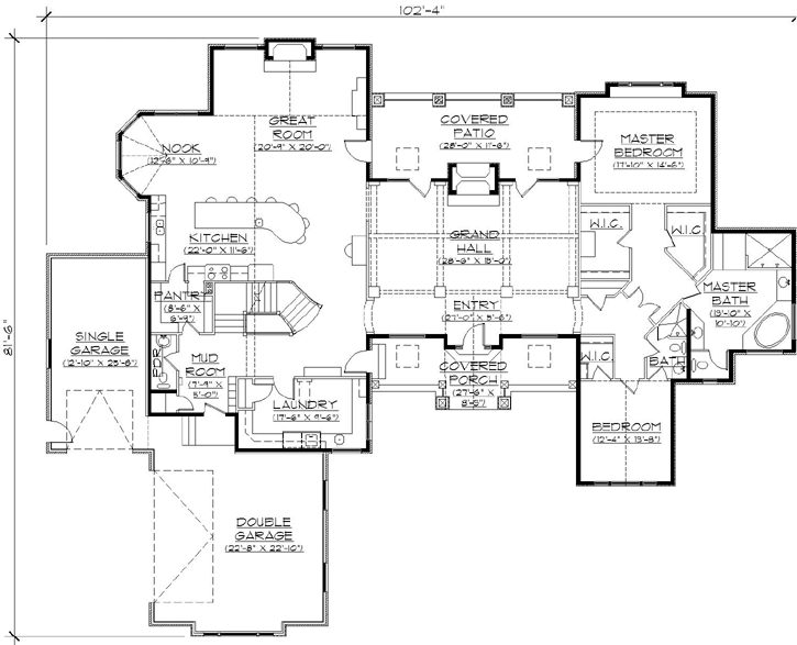 Traditional House Plan 2 Bedrooms 2 Bath 4038 Sq Ft Plan 53 302