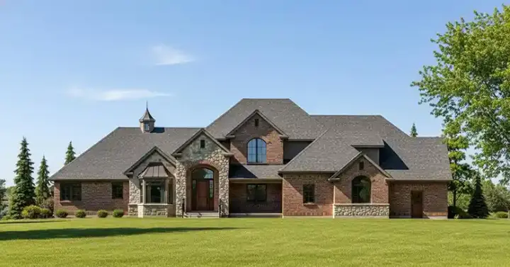 Traditional house plans 53-305 - front exterior, 4,155 sq ft, 3 bed, 3 bath house plans | Monster House Plans