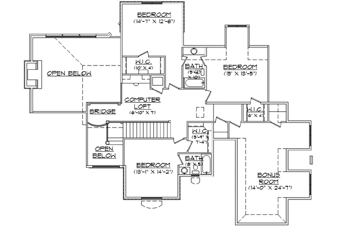 Upper/Second Floor Plan: 53-307