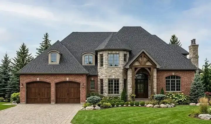 European house plans 53-314 - front exterior, 4,339 sq ft, 4 bed, 3 bath house plans | Monster House Plans