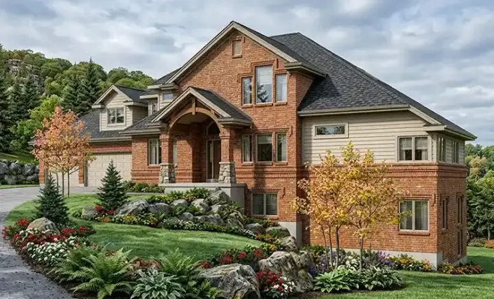 Traditional house plans 53-319 - front exterior, 4,537 sq ft, 5 bed, 4 bath house plans | Monster House Plans