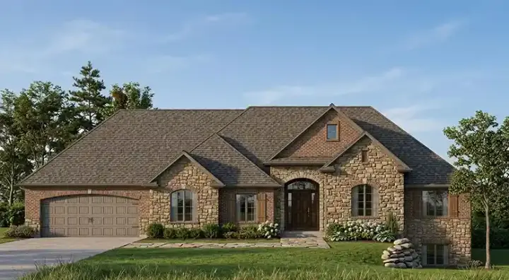 Traditional house plans 53-346 - front exterior, 1,821 sq ft, 3 bed, 2 bath house plans | Monster House Plans
