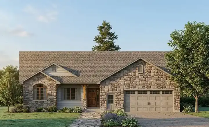 Traditional house plans 53-347 - front exterior, 1,821 sq ft, 3 bed, 2 bath house plans | Monster House Plans