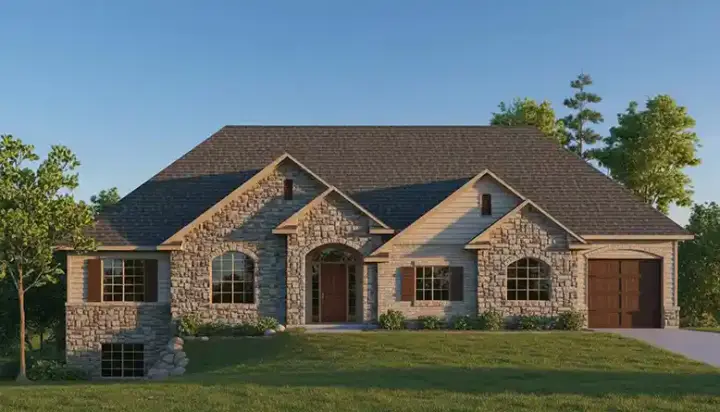 Traditional house plans 53-350 - front exterior, 1,861 sq ft, 3 bed, 2 bath house plans | Monster House Plans