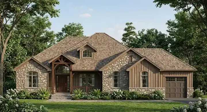 Traditional house plans 53-354 - front exterior, 2,129 sq ft, 2 bed, 2 bath house plans | Monster House Plans
