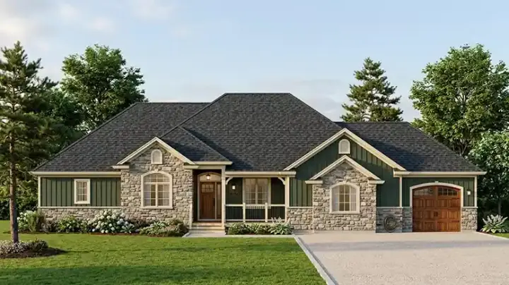Traditional house plans 53-359 - front exterior, 2,407 sq ft, 3 bed, 2 bath house plans | Monster House Plans