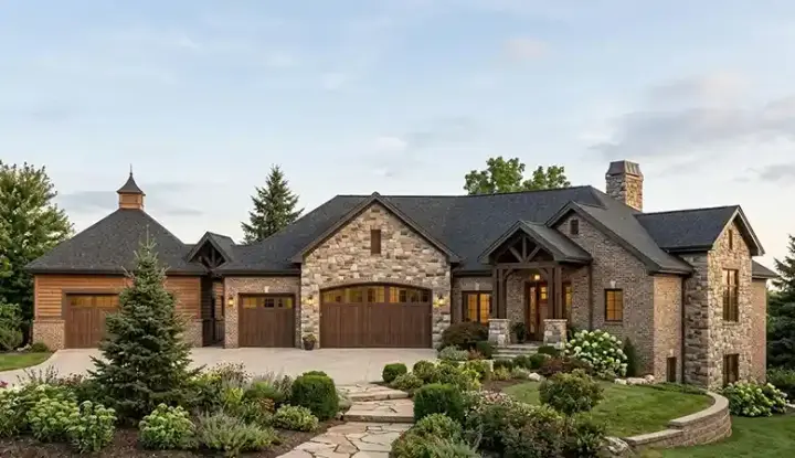 Traditional house plans 53-368 - front exterior, 3,096 sq ft, 1 bed, 1 bath house plans | Monster House Plans