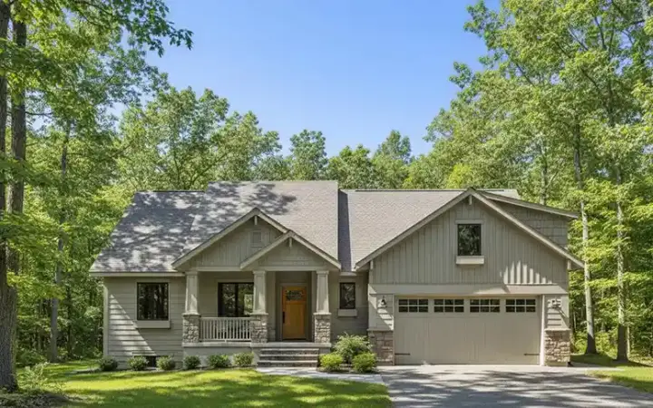 Craftsman house plans 53-374 - front exterior, 1,921 sq ft, 2 bed, 2 bath house plans | Monster House Plans