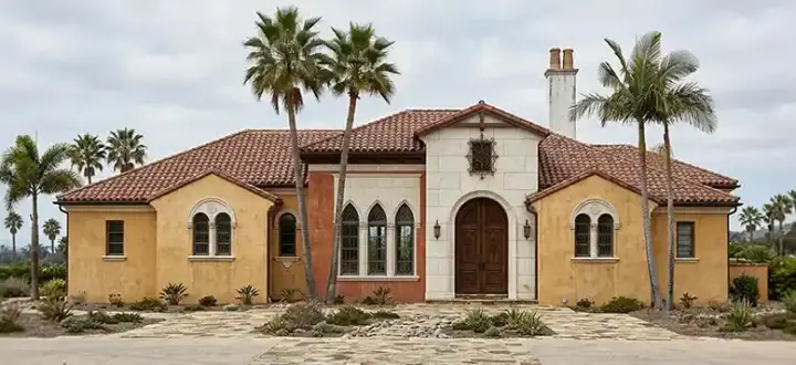 Mediterranean house plans 54-102 - front exterior, 4,010 sq ft, 4 bed, 5 bath house plans | Monster House Plans