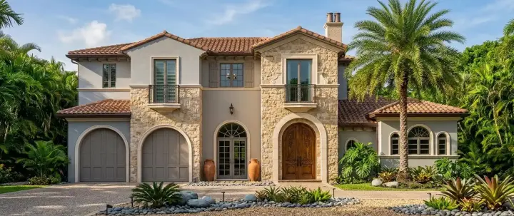 Tuscan house plans 54-104 - front exterior, 5,329 sq ft, 4 bed, 3 bath house plans | Monster House Plans
