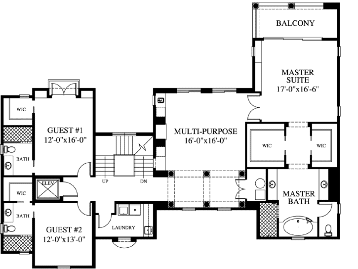 Upper/Second Floor Plan:54-105