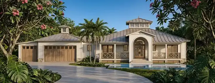 Coastal house plans 54-113 - front exterior, 1,997 sq ft, 3 bed, 3 bath house plans | Monster House Plans