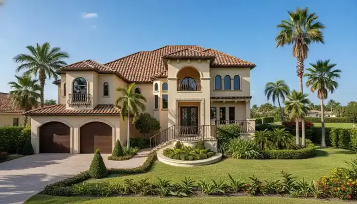 Mediterranean house plans 55-121 - front exterior, 3,580 sq ft, 4 bed, 4 bath house plans | Monster House Plans