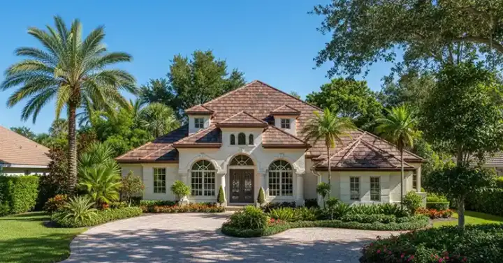 Mediterranean house plans 55-125 - front exterior, 3,695 sq ft, 3 bed, 5 bath house plans | Monster House Plans